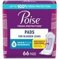 Moderate Absorbency Incontinence Pads for Women – Regular Length, 4 Drop Protection, 66 Count