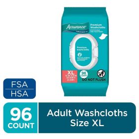 96ct XL Disposable Adult Washcloths – Pre-Moistened & Alcohol-Free, Extra Large Size