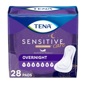 Overnight Incontinence Pads for Women – Extra Coverage, SkinComfort, 28 Count