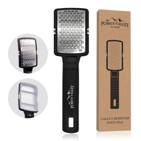 Stainless Steel Foot File Callus Remover with Handle Dead Skin Container Foot Scraper for Calluses Dry Hard Skin Removal High Grade Feet Scrubber