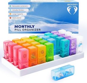 Monthly Pill Organizer 2 Times A Day 30 Day Medicine Organizer Large Pill Case Am Pm One Month Pill Box Months Pill Dispenser Twice a Day Medicat