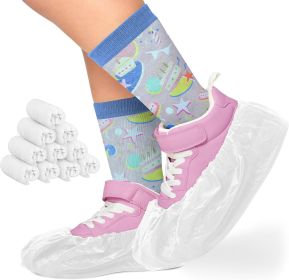 White Disposable Shoe Covers Pack of 100 Shoe Protectors Disposable. One Size Fits All Heavy Duty Boot Covers. Disposable Shoe Covers for Indoors