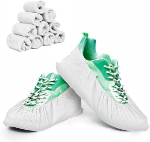Pack of 50 Disposable Shoe Covers One Size Fits All White Shoe Protectors Boot Shoes Covers Water Resistant Non-Slip Shoes Protectors Covers Heav