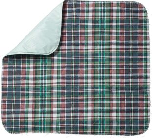 Pack of 12 Reusable Underpads 36 x 48. Washable Incontinence Bed Underpads. Bold Colors and Plaid Pattern. Polyester, Rayon. Heavy Absorbent Bed Pads.
