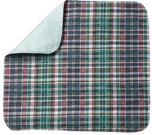 Pack of 12 Reusable Underpads 18 x 24. Washable Incontinence Bed Underpads. Bold Colors and Plaid Pattern. Polyester, Rayon. Heavy Absorbent Bed Pads.