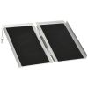 HOMCOM Portable Wheelchair Ramp, 2ft Aluminum, Folding for Easy Home Access, Stairs, and Doorways