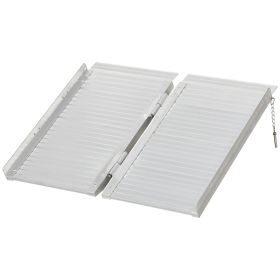 HOMCOM Portable Wheelchair Ramp, 2ft, Carpeted Folding Design for Scooter, Home, Stairs, Doorways Access