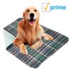 Pack of 12 Reusable Underpads 36 x 48. Washable Incontinence Bed Underpads. Bold Colors and Plaid Pattern. Polyester, Rayon. Heavy Absorbent Bed Pads.