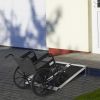 HOMCOM 3ft Portable Wheelchair Ramp, Aluminum, Single-Fold, Mobility Scooter Access, with Handle, Black