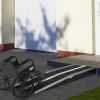 HOMCOM 8ft Aluminum Access Ramp, Portable, Non-Skid Surface, Easy Storage, for Quick Access, Steps, Doorways, Black