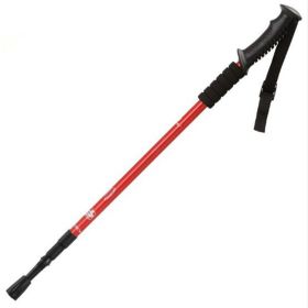 Three-section Straight Handle Retractable Trekking Poles (Type: Walking Sticks, Color: Red)