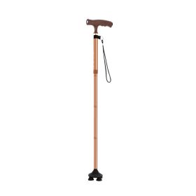 Multifunctional Non-Slip Folding Elderly Crutches for Walking (Type: Walking Stick, Color: Brown)