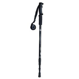 Multifunctional 3-Section Straight Handle Trekking Pole (Type: Walking Sticks, Color: Black)