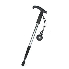 Four-Section Curved Handle Trekking Pole for Camping (Type: Walking Sticks, Color: Silver White)