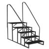 Hot Tub Steps Outdoor, 2 RV Steps with Handrail, Portable RV Stairs 3 Step, Heavy Duty Truck Camper Steps Ladders for Travel Trailers, 5th Wheel, Moto