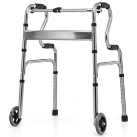 Bi-Level Armrests Adjustable Rehabilitation Equipment Folding Walker (Type: Rehabilitation Equipment, Color: grey)