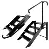 Step Stool Foldable, Step Ladder 2, 3, 4 Step Folding, RV Steps With Height Adjustable Handrail And Non Slip Feets, Hot Tub Steps For Home, Travel Tra