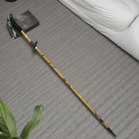 5-Section Collapsible Hiking Poles - Lightweight Trekking Poles with Secure External Lock, Adjustable Length (Color: Golden Yellow)