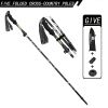 "5-Section Collapsible Trekking Poles - Lightweight Aluminum Alloy with External Lock, Adjustable 24-55" for Hiking"