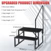 Hot Tub Steps Outdoor, 2 RV Steps with Handrail, Portable RV Stairs 3 Step, Heavy Duty Truck Camper Steps Ladders for Travel Trailers, 5th Wheel, Moto